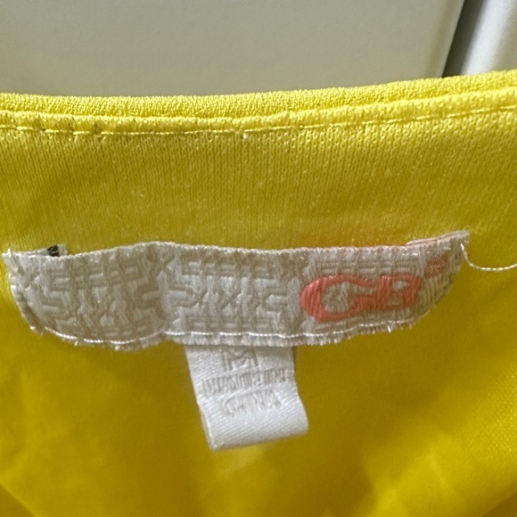 Gianni Bini spaghetti strap yellow lace fringe dress size medium  - Picture 3 of 3